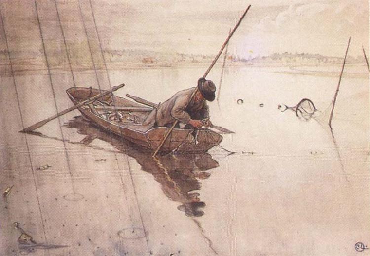 Carl Larsson Fishing Germany oil painting art